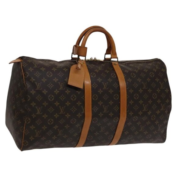 LOUIS VUITTON Monogram Keepall 55 Boston Bag M41424 LV Auth yk17013